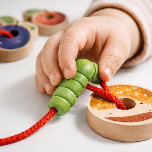 Minio Greedy Caterpillar – Fädel- & Reihenfolgespiel Playbox