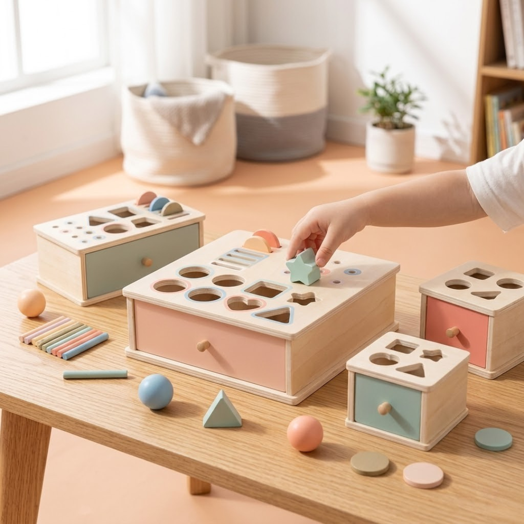 Minio Greedy Caterpillar – Fädel- & Reihenfolgespiel Playbox