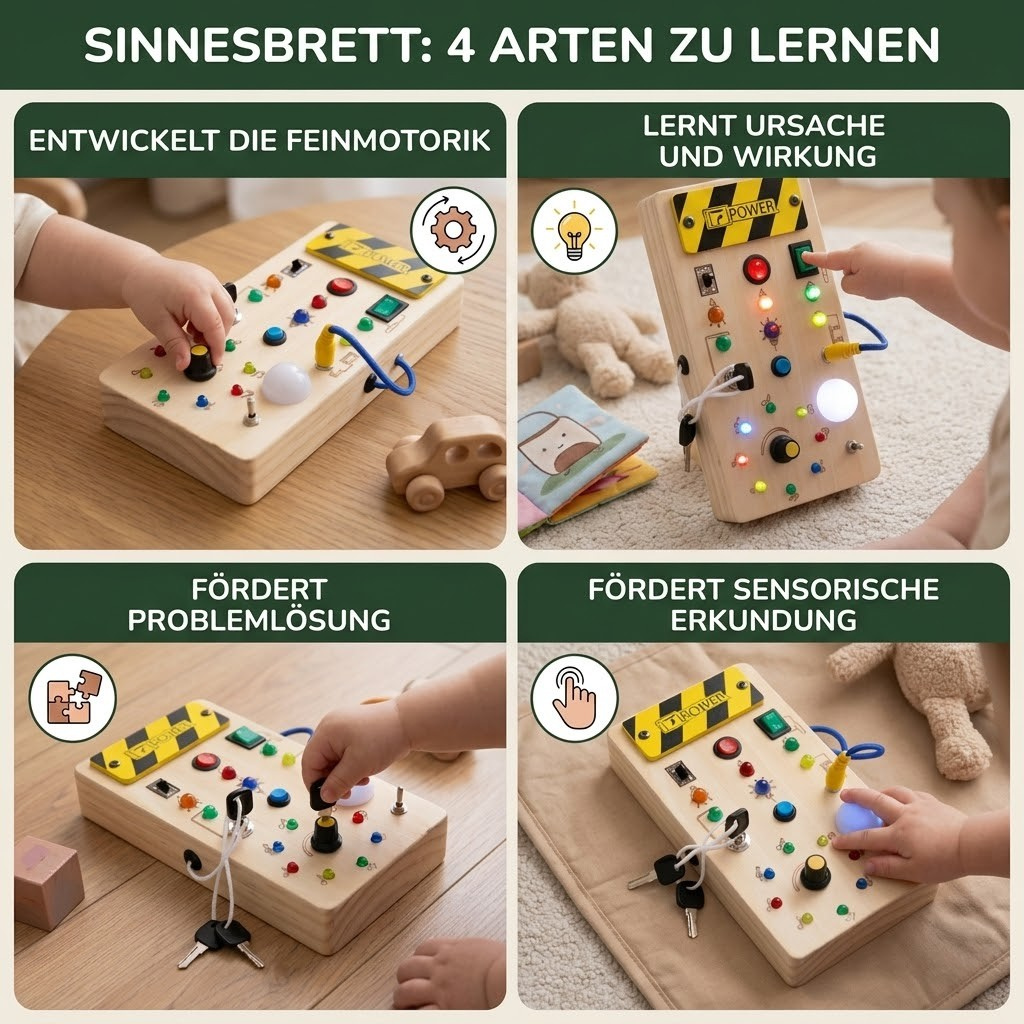 Minio Sinnesbrett – Entdecke, schalte, leuchte