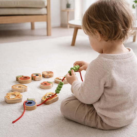 Minio Greedy Caterpillar – Fädel- & Reihenfolgespiel Playbox
