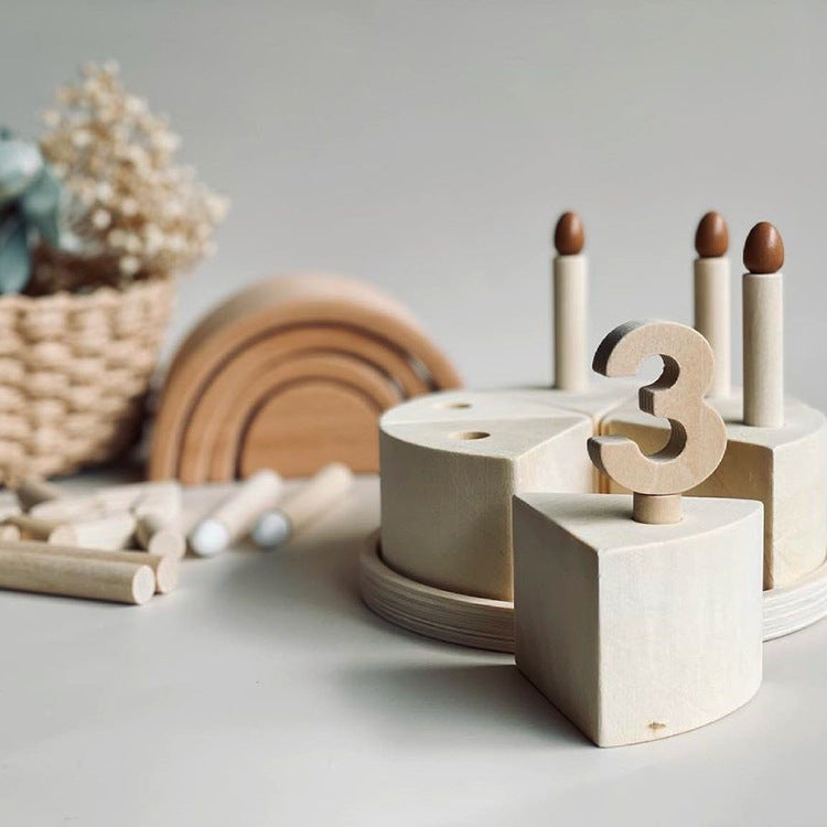 Minio Holz-Geburtstagstorte – Zahlen & Fantasie Playbox