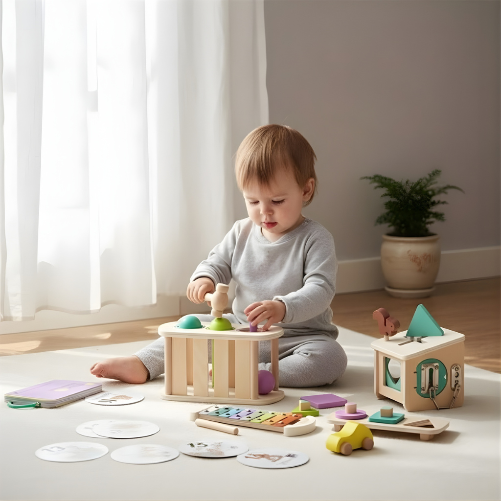 Minio „Little Master“ – Montessori Motorik- und Lernspiel Playbox