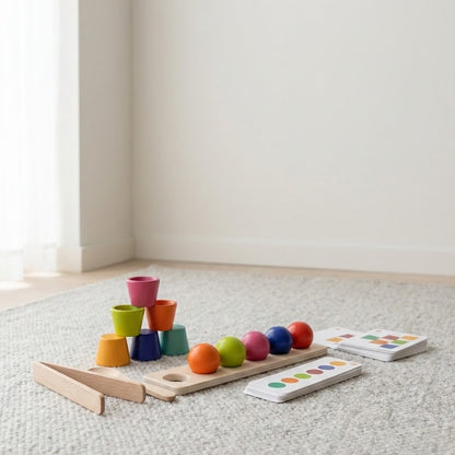 Minio ''Balls & Cups'' – Logik- & Sortierspiel Playbox