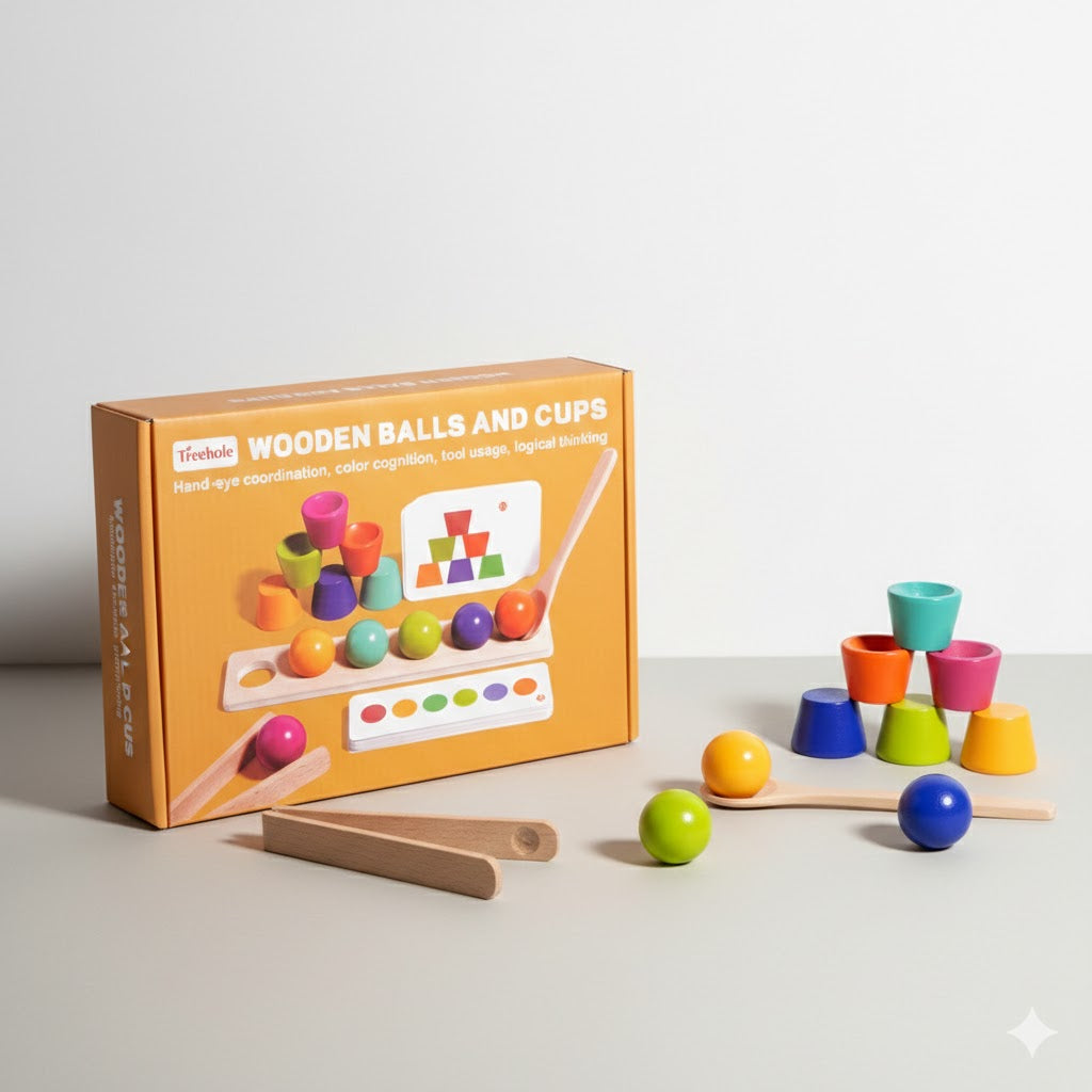 Minio ''Balls & Cups'' – Logik- & Sortierspiel Playbox